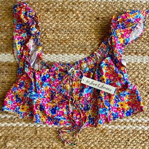 For Love And Lemons Sasha Crop Top Floral